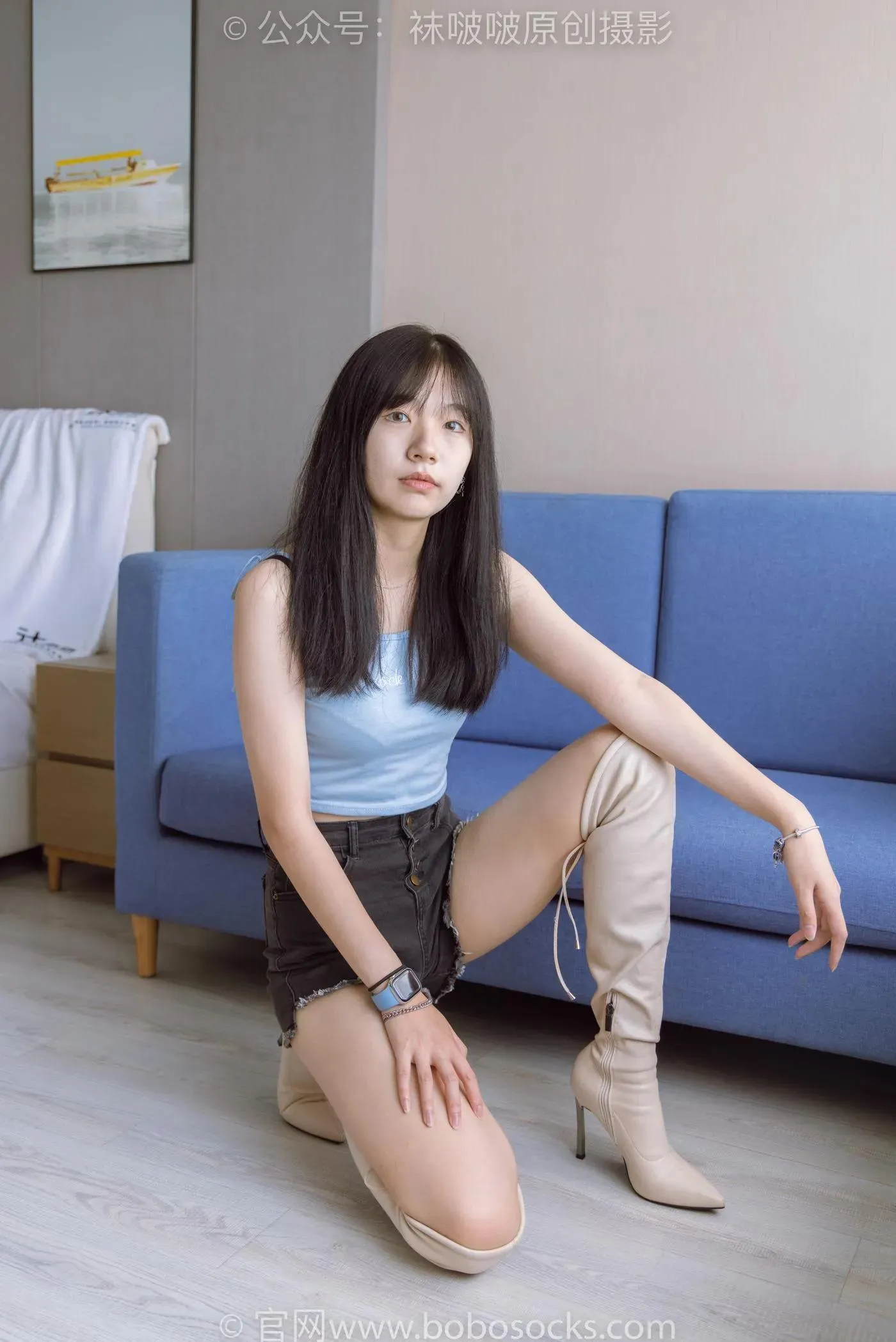 [BoBoSocks袜啵啵]NO.174 小甜豆-高跟长靴、白棉袜、裸足 [178P]插图9